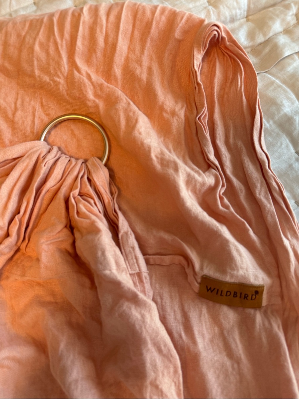 WildBird Peach Linen Ring Sling